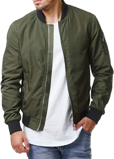 Enjoybuy Men's Lightweight Zip Up Bomber Jacket - Casual India | Ubuy