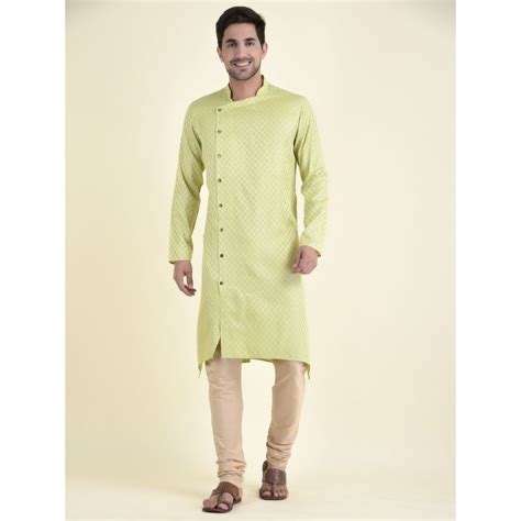 Buy TABARD Ethnic Wear Kurta For Men In Yellow (set Of 2) Online