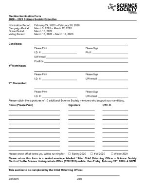 Fillable Online Election Nomination Form copy.docx Fax Email Print ...