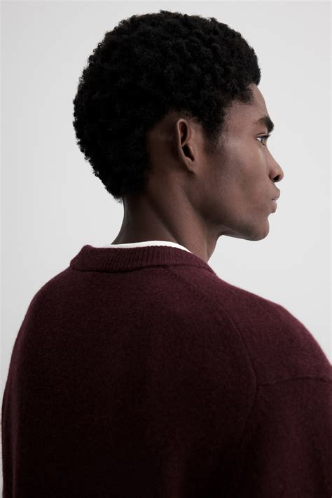 Regular Fit Fine-knit wool jumper - Burgundy - Men | H&M IN