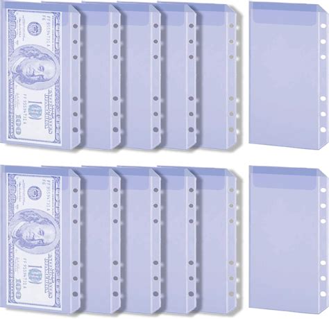 Buy 12 Pack of PVC Binder Pockets A6 Size 6 Holes Waterproof Binder ...