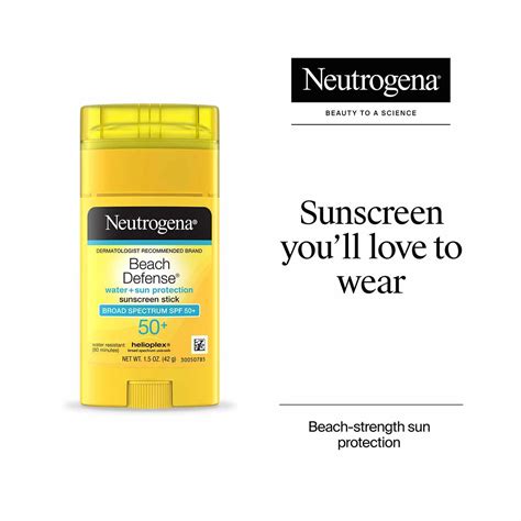 Buy Neutrogena Beach Defense Sunscreen Stick SPF 50+, Face & Body, 1.5 ...