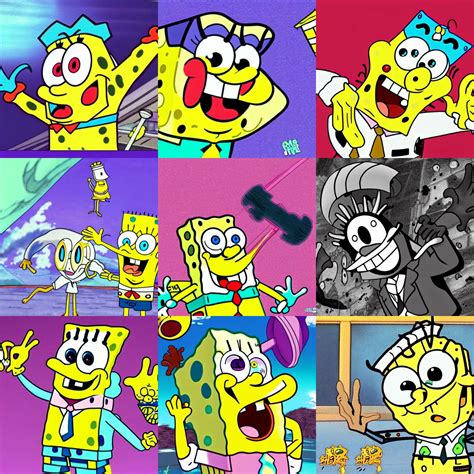 SpongeBob as an anime or manga character, transforming | Stable ...