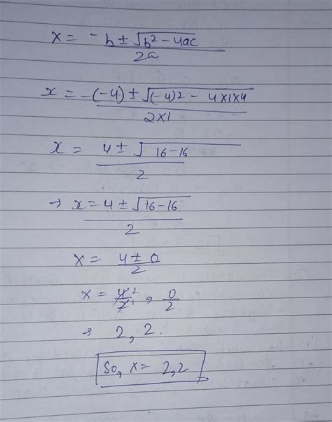 X2-4x+4=0 ,∆ of the roots - Brainly.in