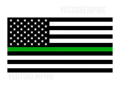 Buy Thin Green Line Flag SVG - American Flag SVG - Military Clip Art ...