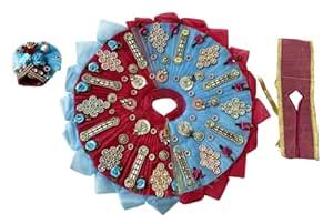 (5 No Size) HKS Laddu Gopal Ji Premium Zari Dress with Complete Sringar ...