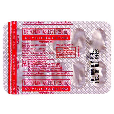 Glyciphage 250 Tablet 10's Price, Uses, Side Effects, Composition ...