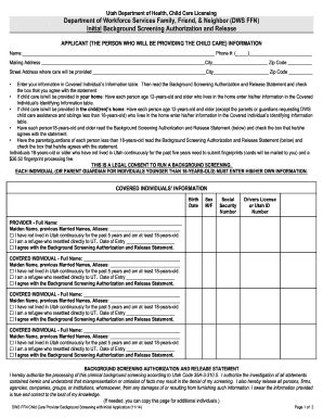 Fillable Online Department of Workforce Services Family, Friend ...