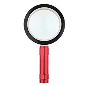 FLAWISH Metal Handheld Magnifier with Light LED Loupe 10X 85mm ...