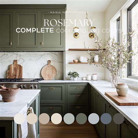ROSEMARY Sherwin Williams Color Palette 2025 Whole House Paint Palette Best Green Color Sage ...