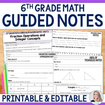 Image result for 6th Grade Math Notes
