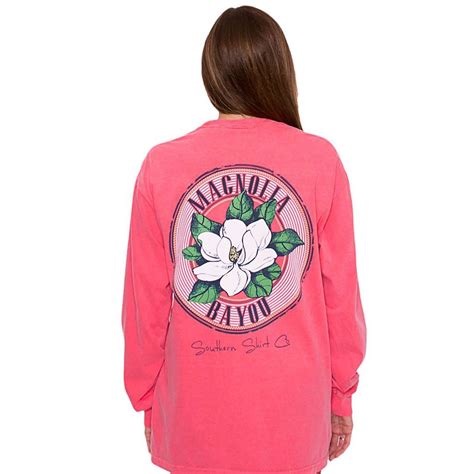 Magnolia Bayou Long Sleeve Tee in Watermelon by The Southern Shirt Co ...