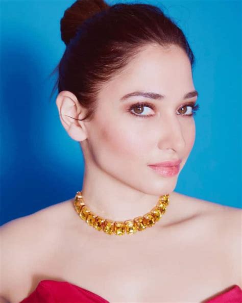 Tamannaah Bhatia is Drop Dead Gorgeous in a Red And Purple Slit Dress ...