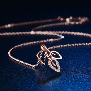 MYKI Classy Double Leaves Rose Gold Pendant For Women & Girls Gold ...