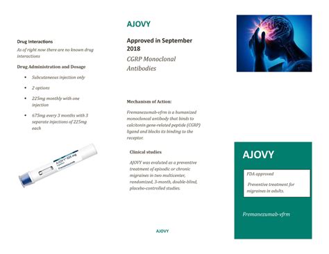 Ajovy Brochure - Drug Interactions As of right now there are no known ...
