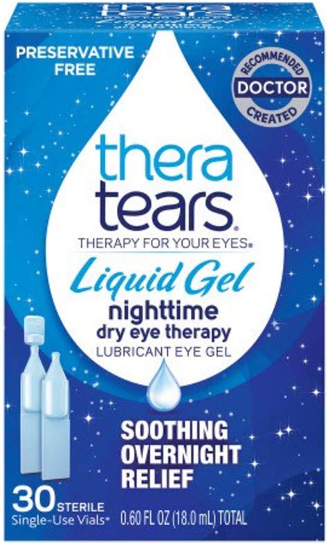 Amazon.com: TheraTears Liquid Gel Nighttime Lubricating Eye Drops for Dry Eyes, Single-Use Vials ...