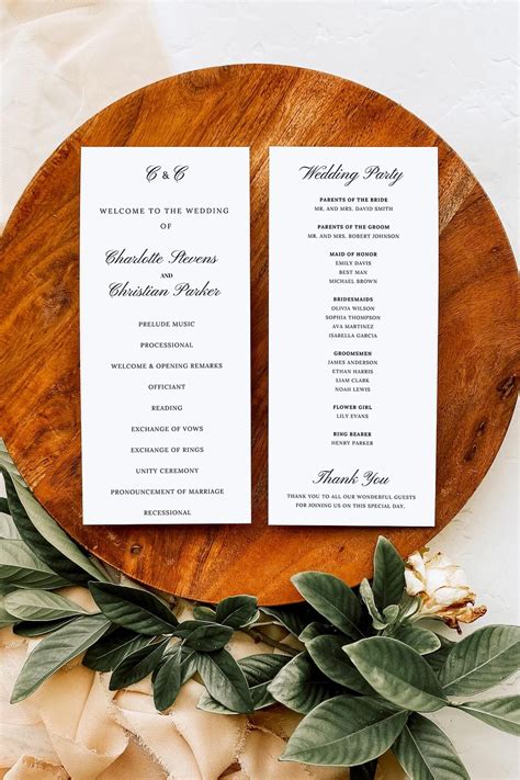 Image result for Example of a Simple Wedding Program