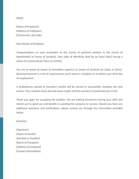 Image result for Promotion Letter Sample