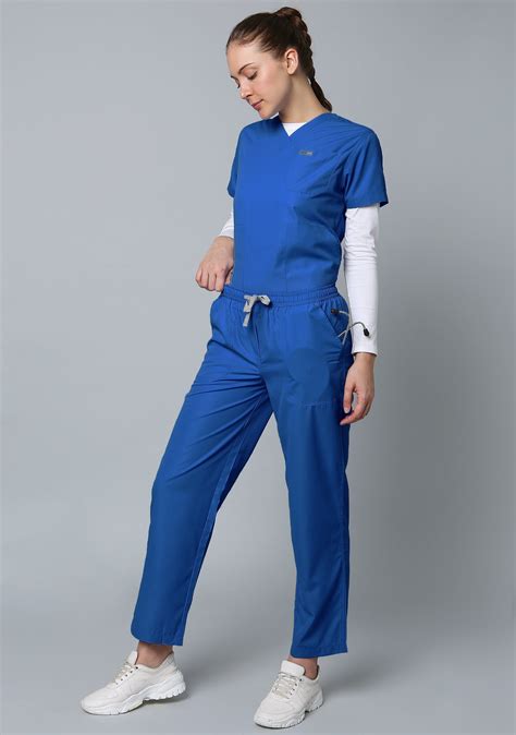 Buy Classic Women's 5-Pocket New Gen (Galaxy Blue) Scrub Online – Knya