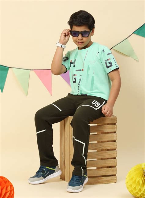 Buy Boys Green Printed T-Shirt Online in India - Monte Carlo