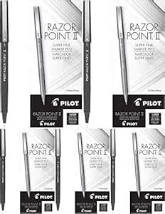 PILOT Razor Point II Fine Line Marker Stick Pens (0.2mm) Black Ink, 12 ...