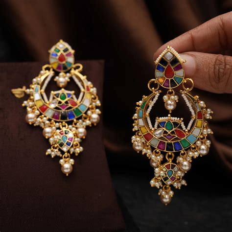 Kundan chandbali Earrings | Polki chandbali Earrings | Trendy Jewellery