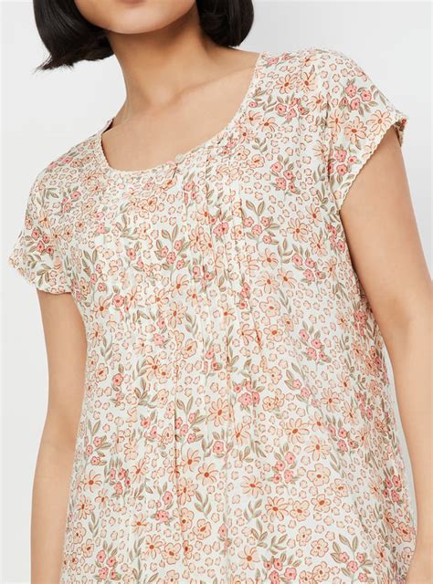 Buy Women Floral Print Night Gown Online at just Rs. 799.0 ...