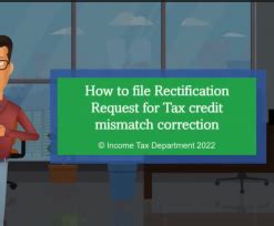 How to file Rectification Request for Tax credit mismatch correction ...