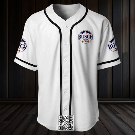 White Busch Apple Light Beer Baseball Jersey - Support Beer