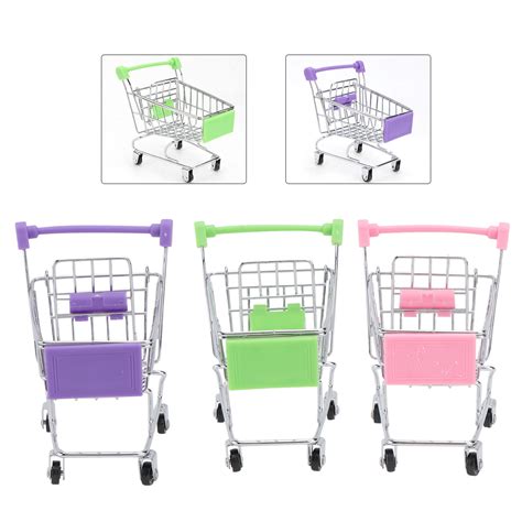 WRISTBIQUE 3Pcs Pink Mini Shopping Cart For Children's .7 x 3.3 x 4.3in ...