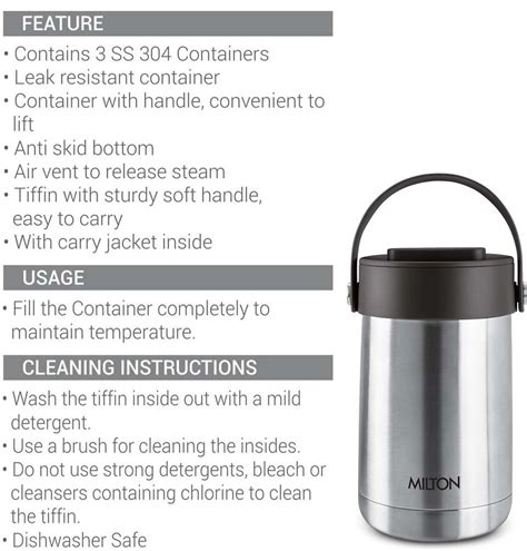 Flipkart.com | MILTON Glamour Thermos steel Stainless Steel Tiffin Box ...