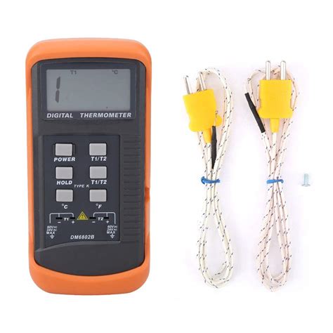 Buy Digital Thermometer, DM6802B Digital Thermometer Double Channels ...