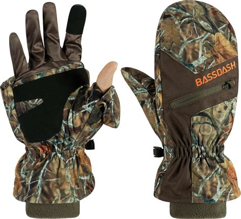 Amazon.com: BASSDASH Men’s Insulated Mittens Winter Camo Hunting Gloves ...