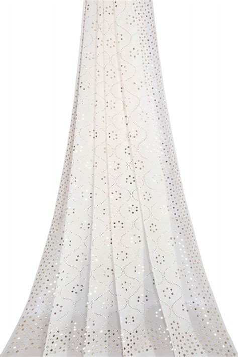 Ada White Pure Georgette Lucknowi Chikankari Dupatta – Ada Chikan