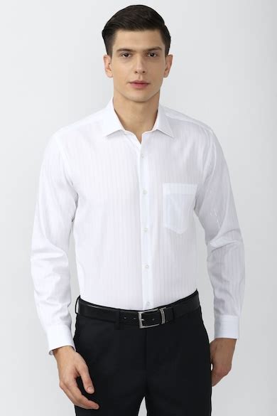 Buy Men White Regular Fit Solid Full Sleeves Formal Shirt Online ...