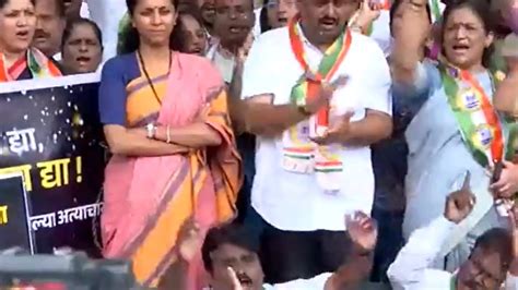 NCP (SCP) MP Supriya Sule protests against Shinde government over ...