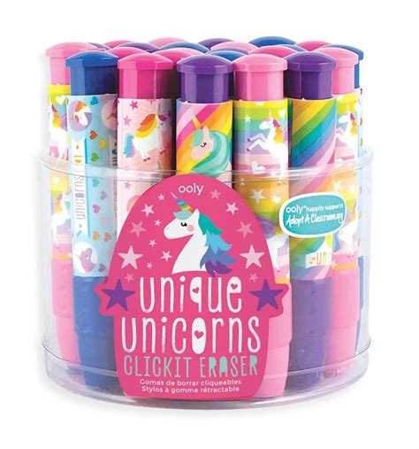 OOLY Clickit Erasers: Unique Unicorns, Erasers for Art, School, and ...