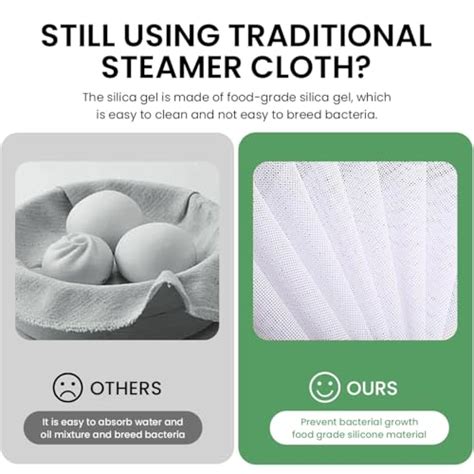 HASTHIP 5Pcs Non - stick Silicone Steamer Liners for Buns, Dumplings ...