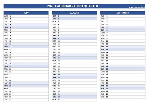 Printable July and August 2026 Calendar - Free PDF & JPG Downloads