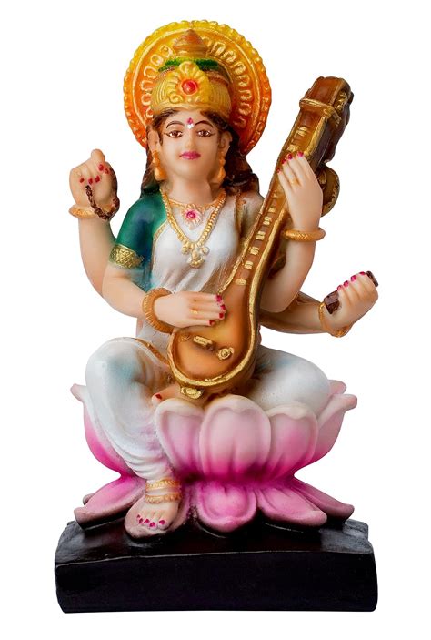 Newven Handcrafted Maa Saraswati Idol Hindu God Statue Devi Showpiece ...