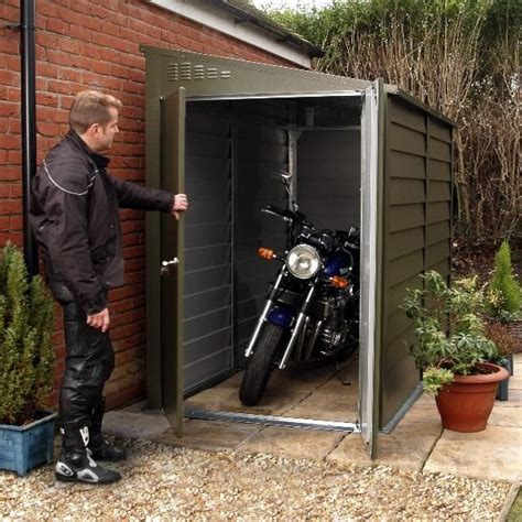 Guy with motorcycle storage
