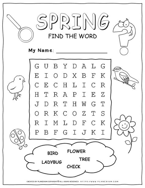 Image result for Word Search Spring Theme