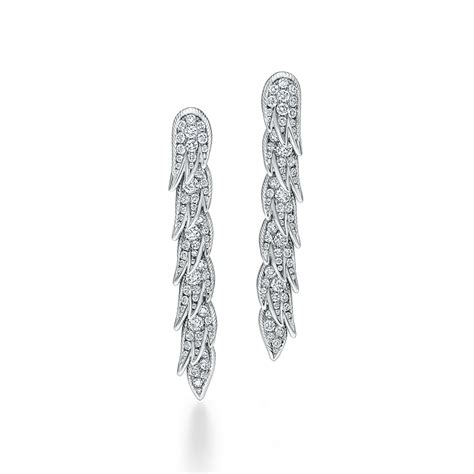 Bird on a Rock by Tiffany:Wings Drop Earrings in Platinum with Diamonds ...
