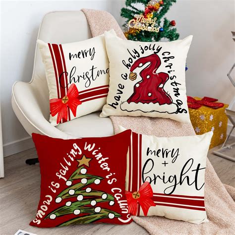 Christmas Pillow Covers 18x18,Cushion Decoration Christmas Pillow Cover ...