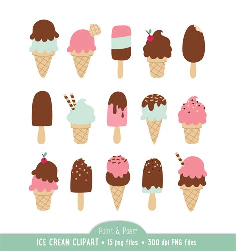 Ice Cream Clip Art Ice Cream Cone Clipart Summer Digital - Etsy Australia