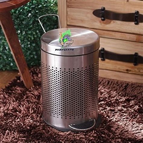 Stainless Steel Dustbin - Stainless Steel Perforated Round Dustbin ...
