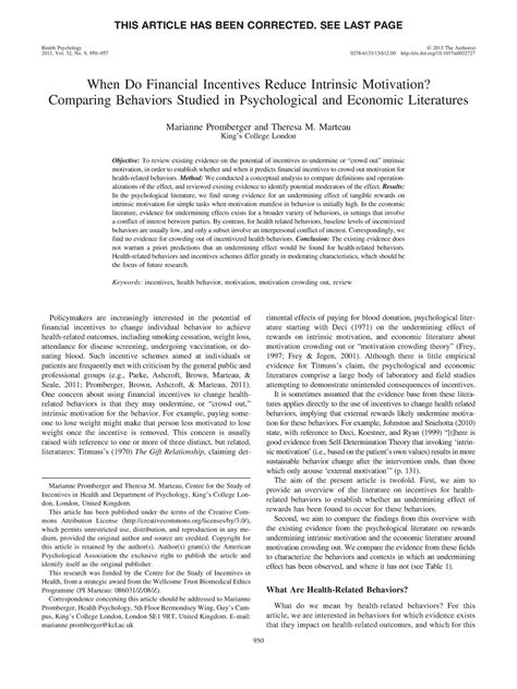 Hea 32 9 950 - When Do Financial Incentives Reduce Intrinsic Motivation ...