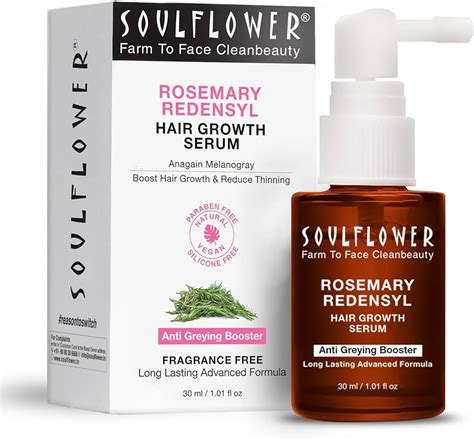 Soulflower Rosemary Redensyl Hair Growth Serum & Anti Greying Booster ...