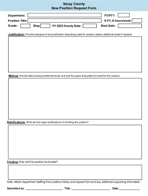 Fillable Online Sarpy County New Position Request Form Fax Email Print ...