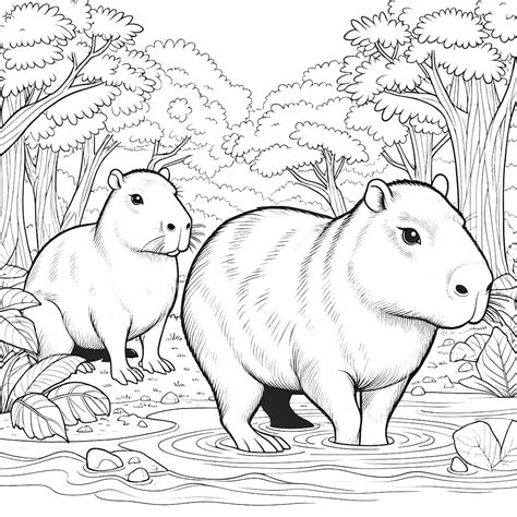 Capybara Coloring Pages 37 - Coloring Pages Gem